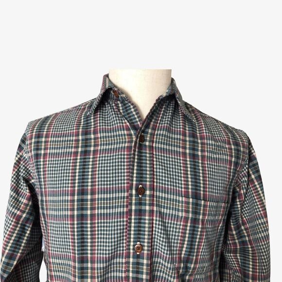 L.L. Bean Shirt S Reg Tartan Plaid Button Up Long Sleeve Cotton Polyester - Picture 4 of 12